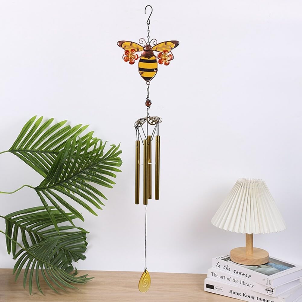 Wind Chimes for Garden,Small Windchimes Unique Outdoor with Metal Wrought Iron Beetles and Bees Wind Bell Hanging Decors for Home,Indoor,Window,Garden,Yard,Patio Décor, Type 4