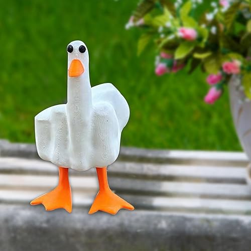 YumSur Esculturas de pato novedosas, bonita estatua de jardín de resina de pato, mini patos de resina para decoración de manualidades, escritorio