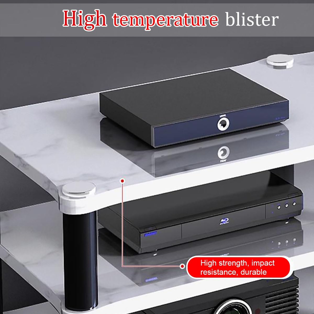 Wielokolorowy stojak multimedialny AV do odtwarzacza CD, stojak stereo i wieża audio, szafka na konsolę wideo do salonu, gier i miejsca do nagrywania - trwały i stylowy design