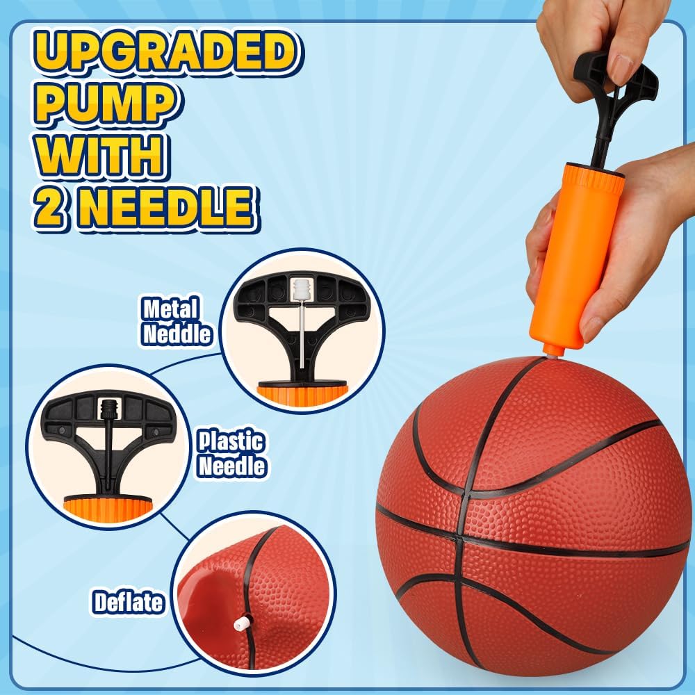 Mechaniker 25cm Mini Basketball für Indoor-Mini-Basketballkorb, Kleiner Ersatz-Softball für aufblasbaren Pool, Strand-Sandkasten, Outdoor Geschenkpaket für Kleinkinder, Kinder und Erwachsene, 5 Stück