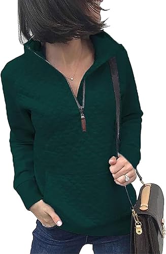 BTFBM Sudadera moderna para mujer con patrón acolchado, ligera, con cremallera, de manga larga, sencilla e informal