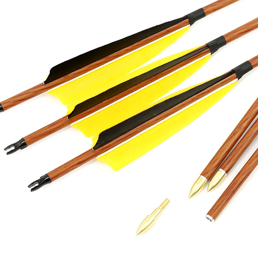 Spine 500 Flèche 32 Pouces Flèche Flèches Carbone Flèche Cible Flèche de Chasse Arc à Poulies Arc Classique Adulte Jeunesse Tir à l’Arc Entraînement 12pcs comme Le Bois