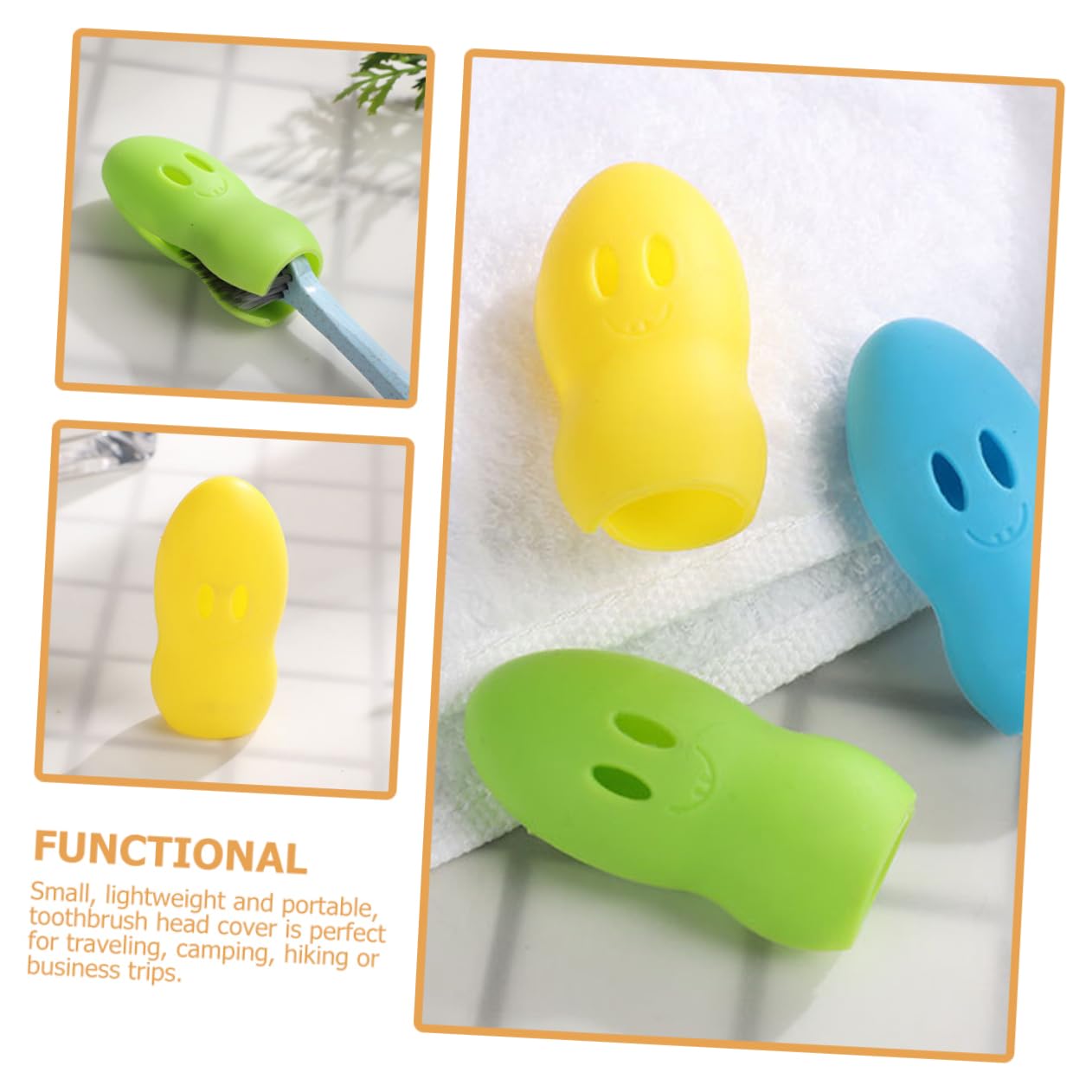 3 Series Cubierta De La Cabeza del Cepillo De Protector De Cepillo De Portátil Pequeño Cubrir Cubierta De Gel De Sílice Color Aleatorio 20 Piezas*3