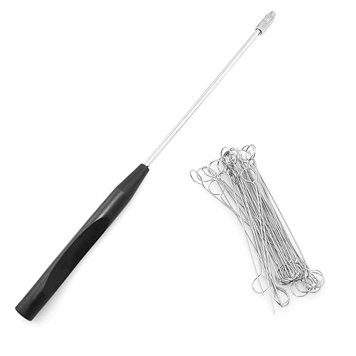 Raspadores de células de laboratorio, lazo de inoculación de micología, reutilizable, con 40 piezas reemplazables de punta de aguja de níquel,
