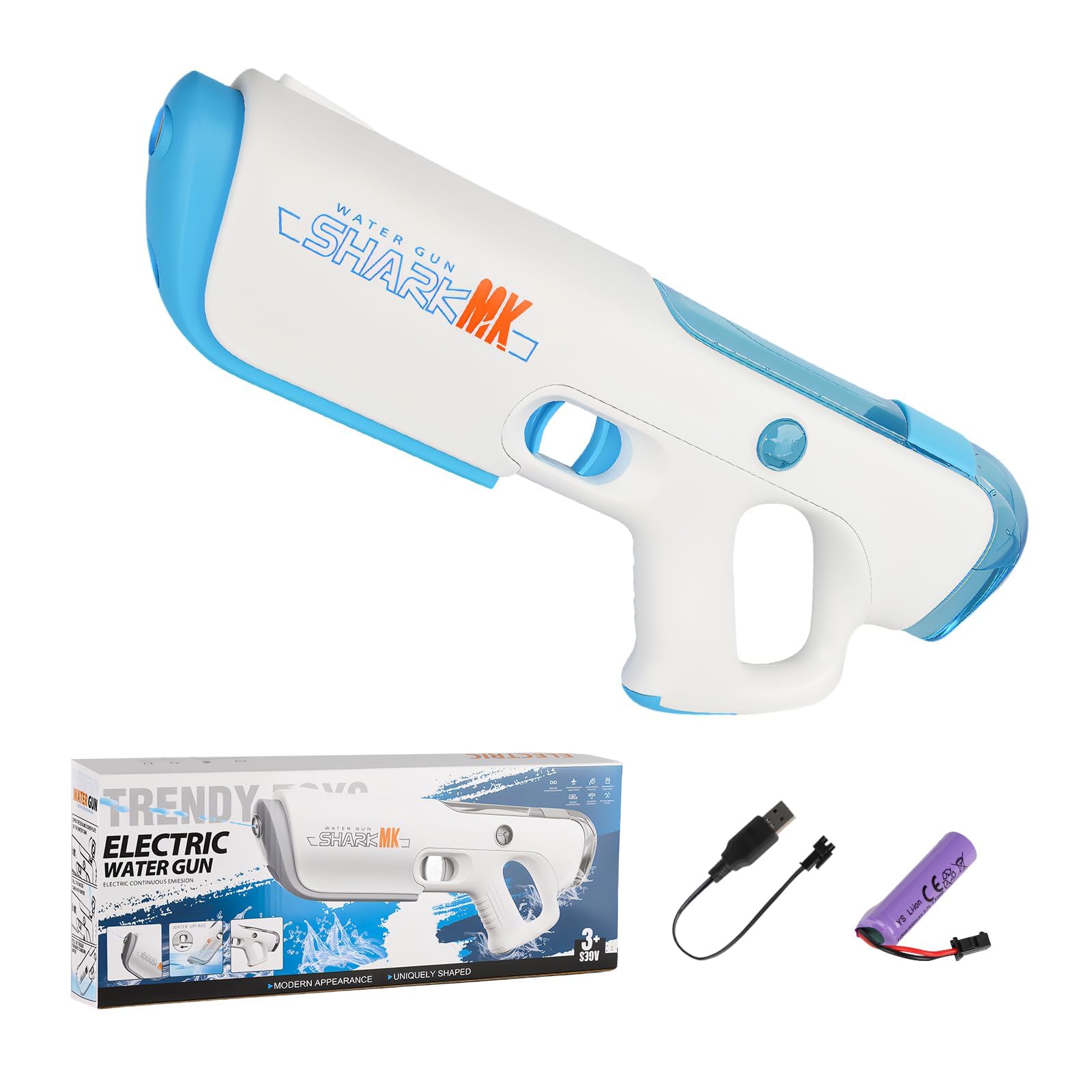 Electric Water Gun - Ultra-Long Distance Continuously Launched Automatic Water Pistol, Large Capacity And Long Standby, Automatic Water Absorption, Pool Toys Gun for Summer Pool Parties, Beaches20