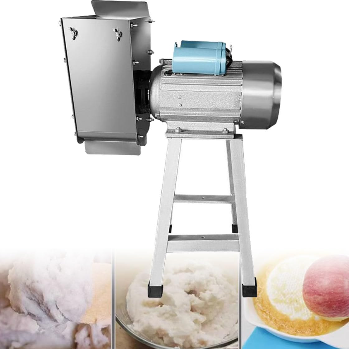 Elektrischer Kartoffelstampfer, 1100 W Edelstahl-Kartoffelpresse-Mahlrad, glatt, zart und wohlschmeckend, 100–200 kg/h Leistung und zeitsparend, für Knoblauch, Tomaten