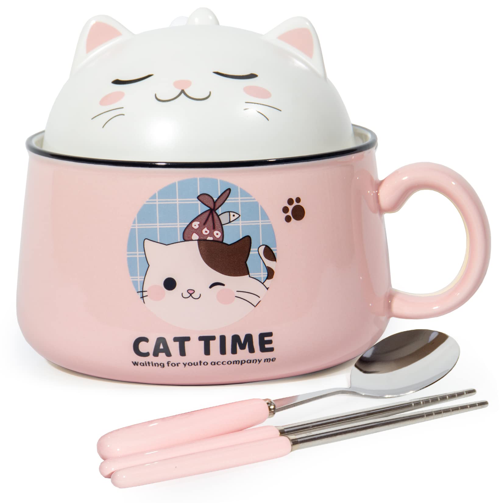 Theo&Cleo Porzellan Schüssel für Ramen Schüssel, Salatchüssel, Müslischalen, Bowl Schüssel und Suppenschüssel, Perfekt für Salate, Suppen und Nudeln (Rosa)