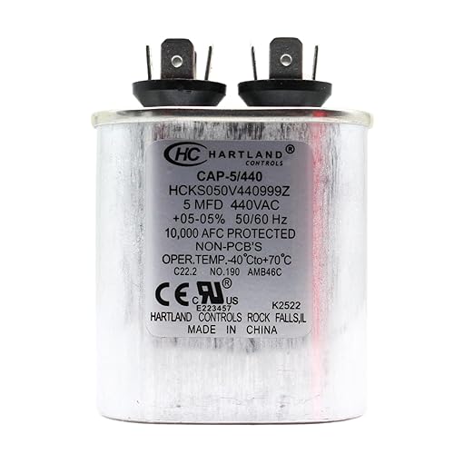 HVAC Genius - Condensador de 5 condensadores MFD de 370 o 440 VCA 5uf de funcionamiento ovalado para motor de ventilador condensador de soplador en