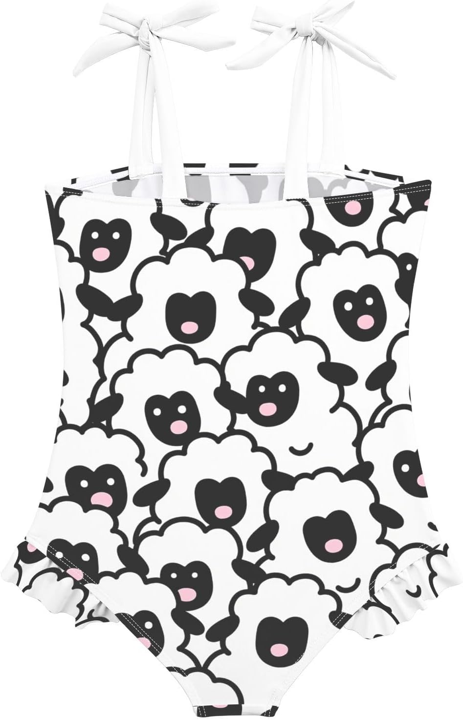 visesunny Toddler Girl Swimsuit Adjustable Strap Swimwear Black-Faced Sheep Design Bathing Suits for Girls 18M-6Y