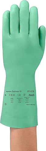 Solvex 37-175 Nitrile Chemical-Resistant Gloves for Cleaning, Agriculture, Food, Mechanics