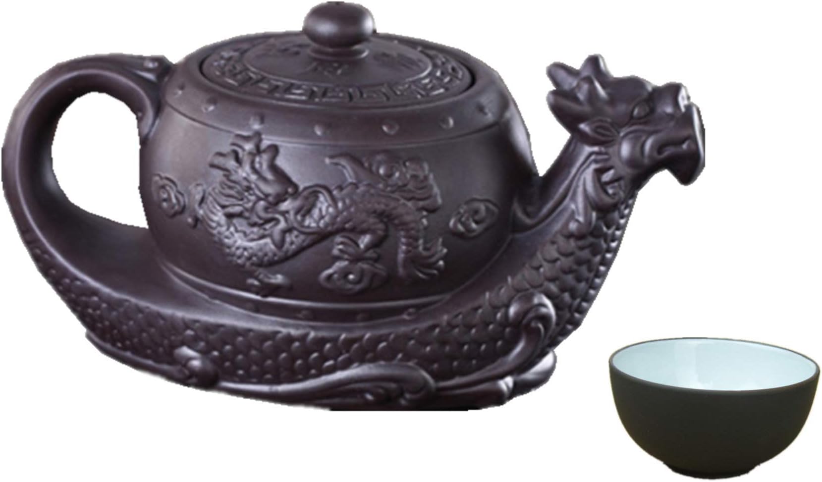 Dragon Tea Pot Chinese Yixing Purple Clay Teapot,Raditional Dragon Tea Pot Big Capacity Handmade Clay Tea Set Kettle Kung Fu Teapot
