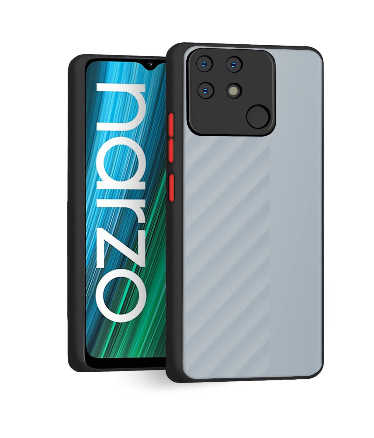CEDO Realme Narzo 50A Smoke Cover Back Case | Camera Bump Protection Frosted Matte | 360 Degree Shockproof Rubberized Anti-Drop Slim Hard Backcover (Black) (B09N1PL7L4) Amazon Price History, Amazon Price Tracker