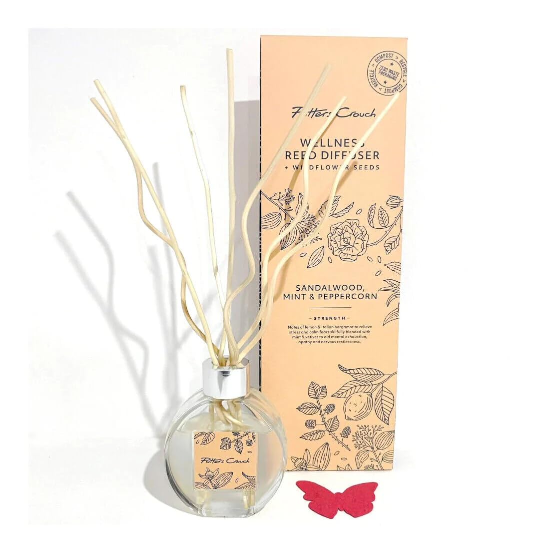 Potters Crouch Wellness Reed Diffuser - Sandalwood, Mint & Peppercorn