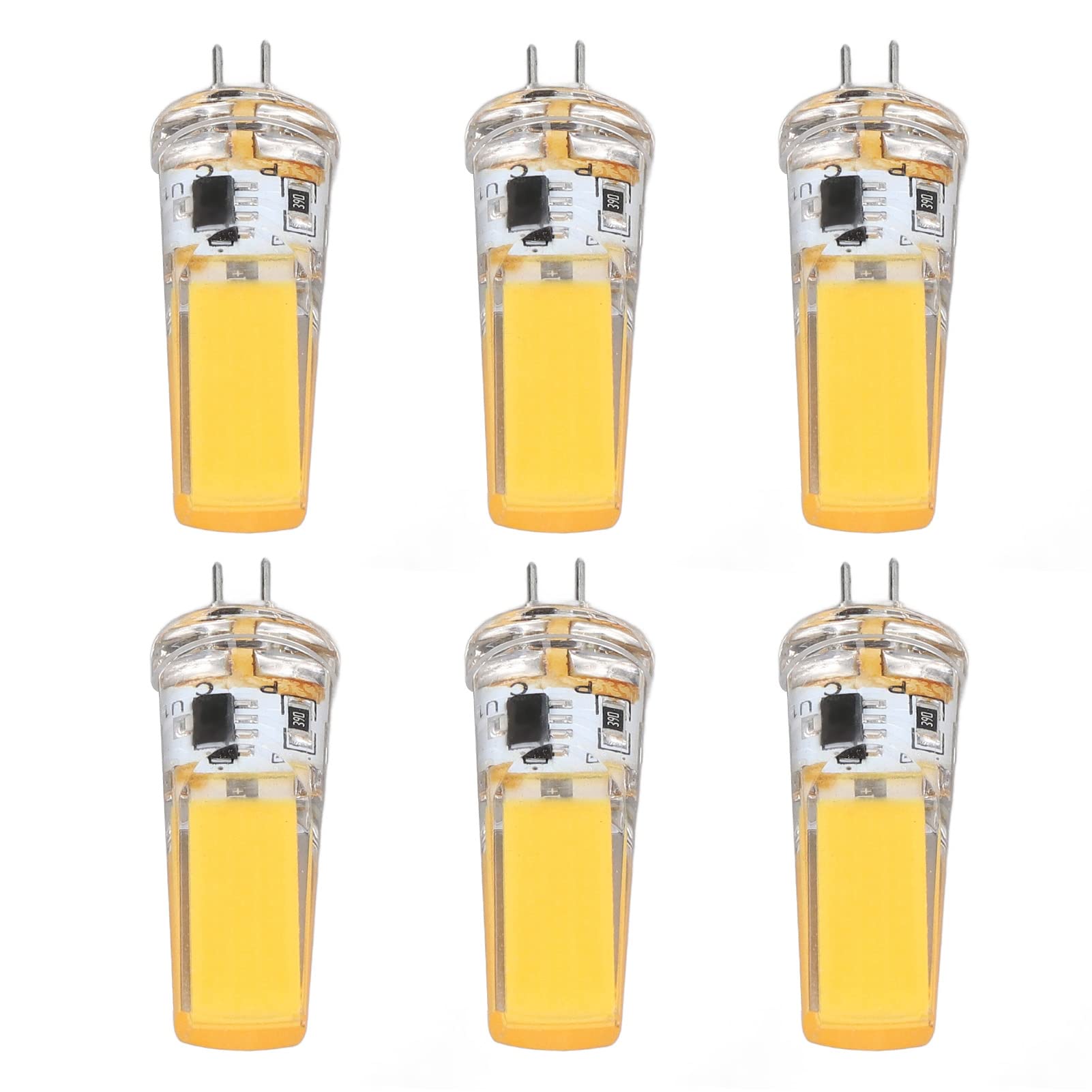 SEAFRONT 6 PCS Dimmable G4 LED Bulbs 9W COB Lamp with 500 Lumens for Home Ceiling Landscape Chandeliers Outdoor Lighting (Warm Light)