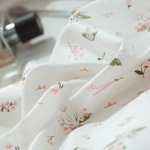 Miniatura 6 de VM VOUGEMARKET Juego de funda de edredón reversible con diseño de flores blancas y rosadas, 100% algodón, para niñas, estético, estilo jardín, con 2