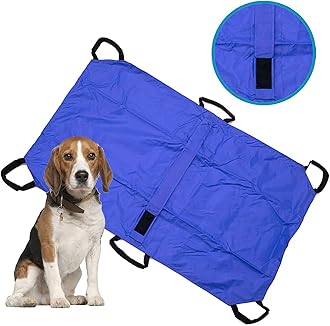 WDZCZDoo Blue Animal Stretcher Pet Trolley, 47 * 29 Inch, Max 132.27lbs Capacity, Ideal for Large Dog Breeds, Veterinary Transport, Pet Emergency Care (Blue)