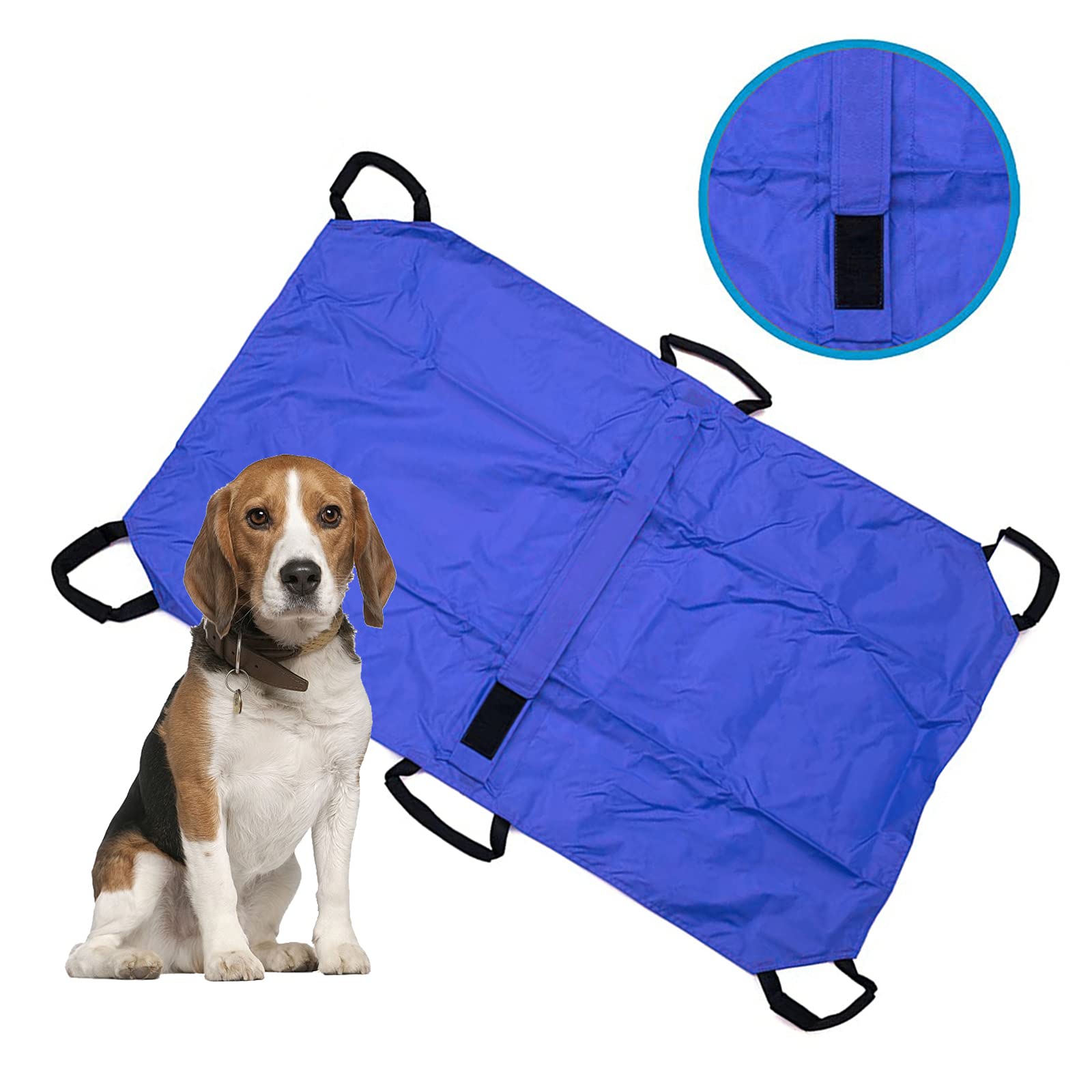 Blue Animal Stretcher Pet Trolley, 47 * 29 Inch, Max 132.27lbs Capacity, Ideal for Large Dog Breeds, Veterinary Transport, Pet Emergency Care (Blue)