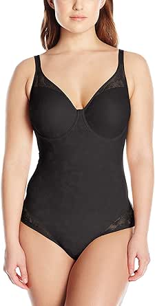 Bali Womens Shapewear Firm Control Ultra Light Built-in Bra Lace Body Shaper Briefer Fajas DF6552