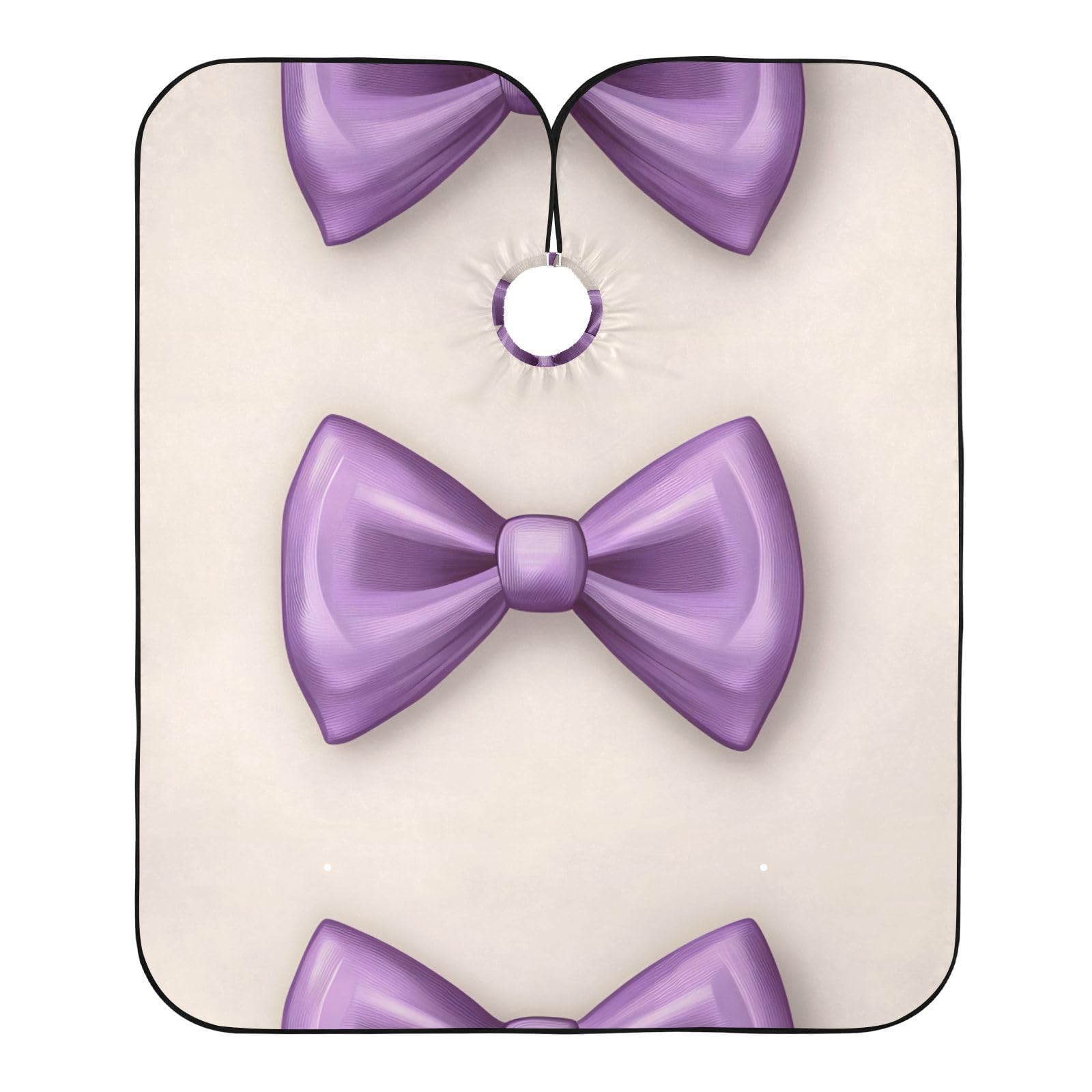 Hezely Purple Bow Hair Dye Cape, Barber Cape for Adults,Waterproof Salon Cape,Waterproof Hairdressing Styling Hair Cutting, 65