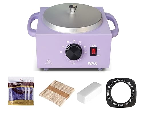 WENMILY Calentador de cera de una sola olla para depilación, calentador eléctrico profesional de cera dura, kit de calentador de cera, control de
