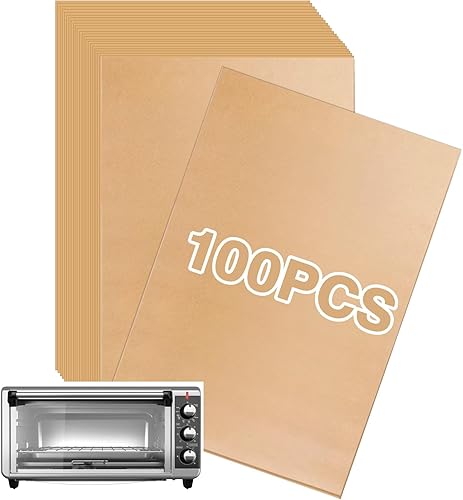 Miniatura 1 de Forros de papel para freidora de aire, 100 piezas de papel pergamino sin blanquear desechables compatibles con horno tostador de convección extra
