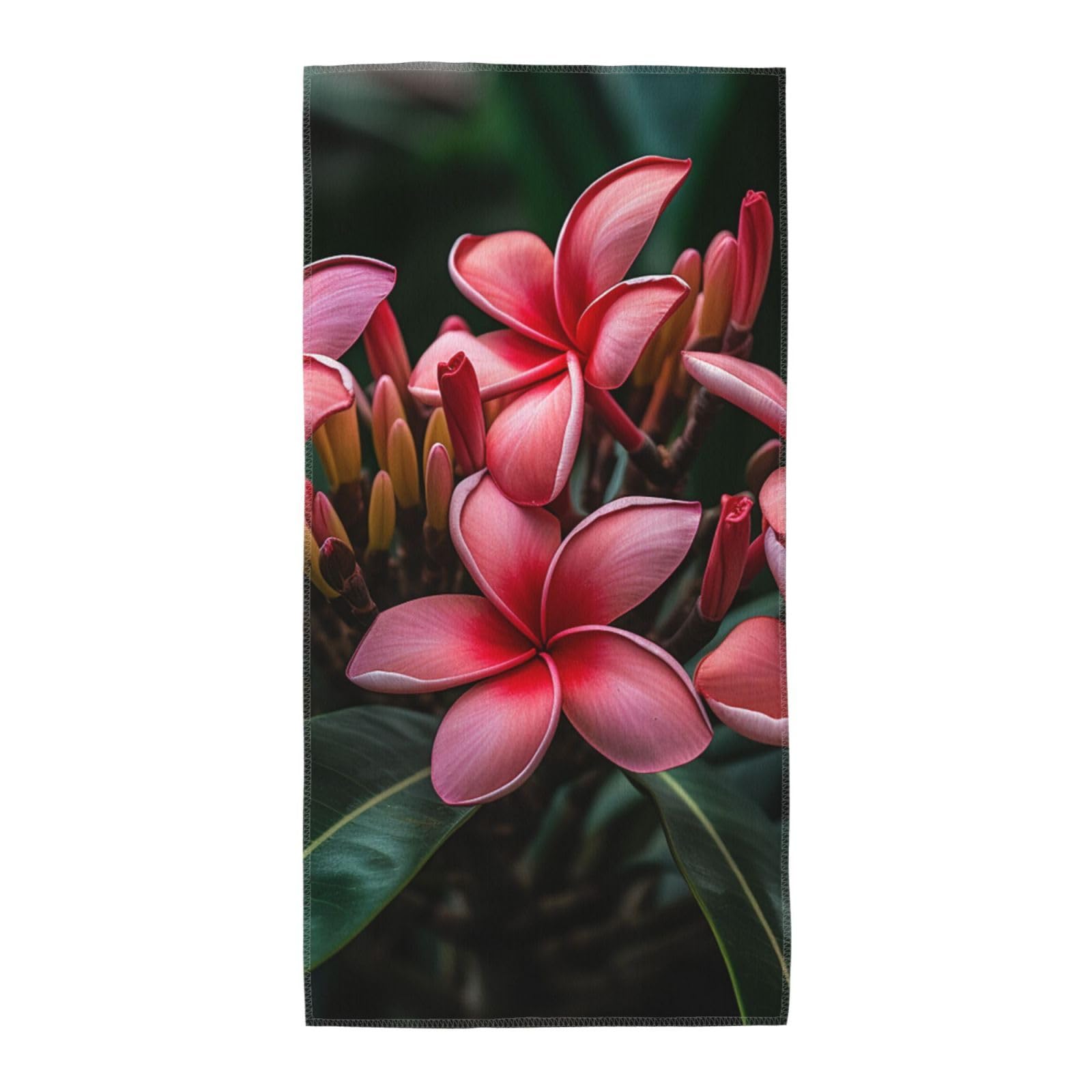 FodPand Microfiber Hand Towels for Bathroom, Soft Absorbent Decorative Face Towel Plumeria Guest Bath Towel 12"X24" Kitchen Dish Towel for Bathroom Kitchen Hotel Gym Spa Towels