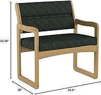 Vista 56 de Wooden Mallet Valley Bariatric Guest, Silla base de trineo, roble mediano