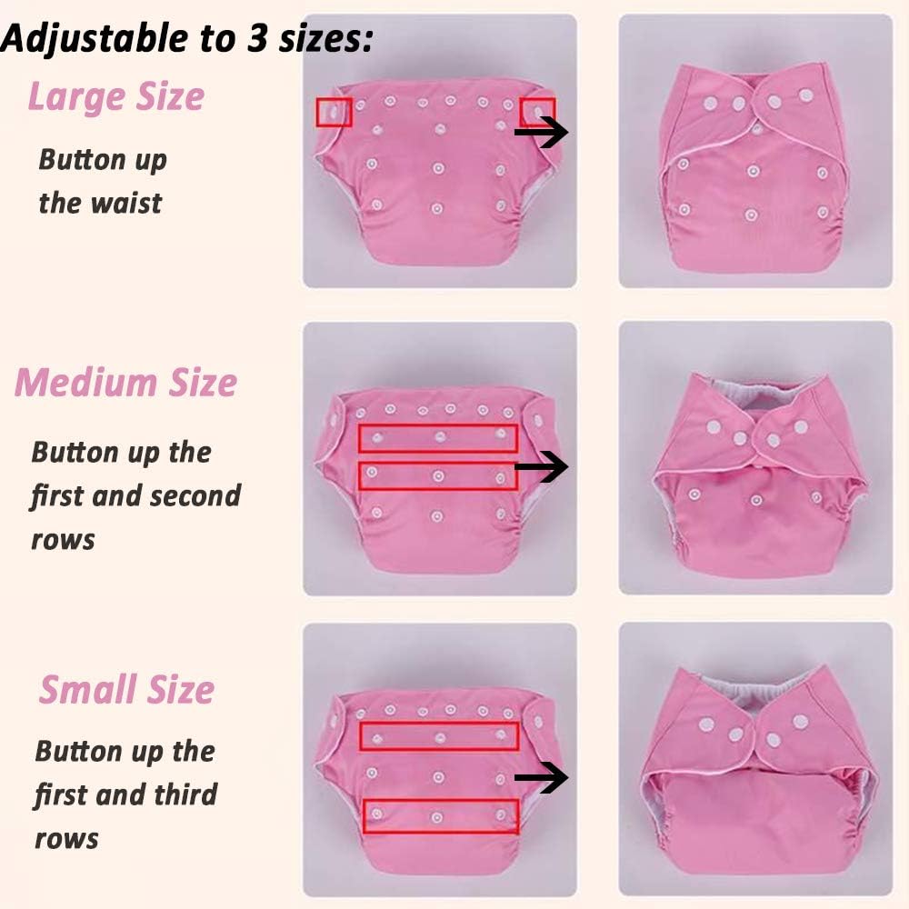 Couches lavables réutilisables pour bébé 24 mois lot de 7
