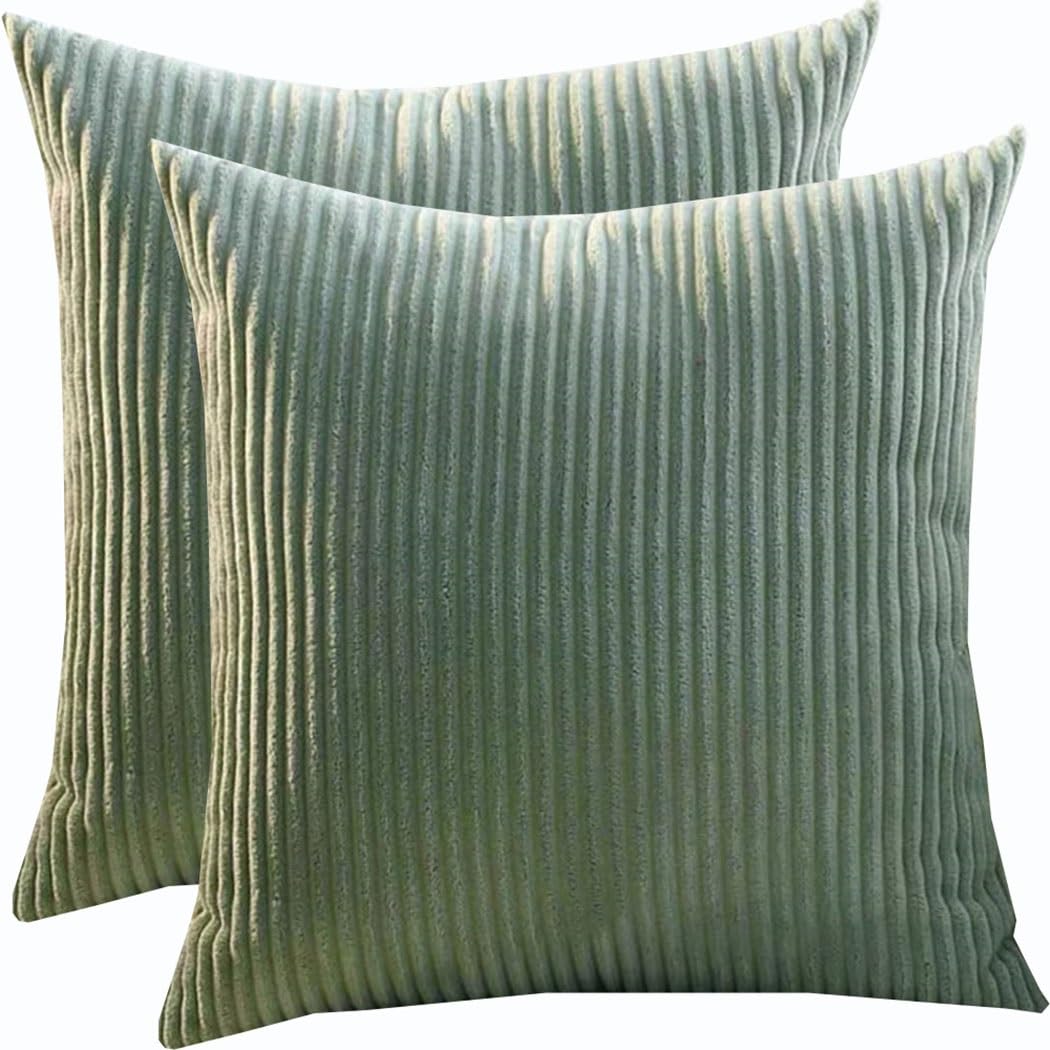 Super King Size Pillow Cases 80x80 70x70 Cm, Set Of 2 Square Extra Large Cushion Covers,Soft Pillow Covers With Invisible Zipper Decorative Pillowcases For Sofa Couch(Matcha Green,75x75 cm)