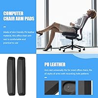 Vista 6 de 2 almohadillas ergonómicas para reposabrazos de silla de oficina, fundas de brazo de poliuretano para reemplazo de sillas de computadora