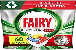 Fairy Platinum Detersivo Pastiglie Lavastoviglie Plus, Brillantante, 60 Capsule Lavastoviglie, Limone, Tecnologia Anti-Opaco Con Azione Brillantante, Contro Il Grasso E Le Incrostazioni Ostinate