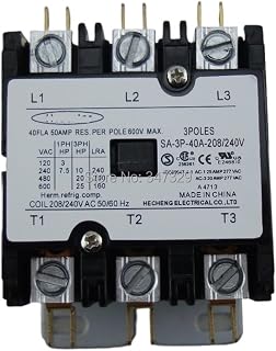 SA-3P-40A-208/240V Special Contactor 3 Pole 40FLA 208/240V AC Coil, DP Contactor, Air Conditioner Contactor