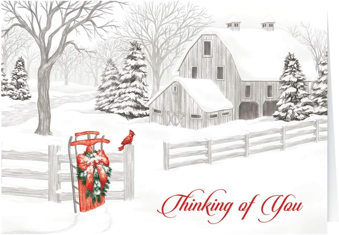 Fox Valley Traders Thinking of You Christmas Card Set of 20