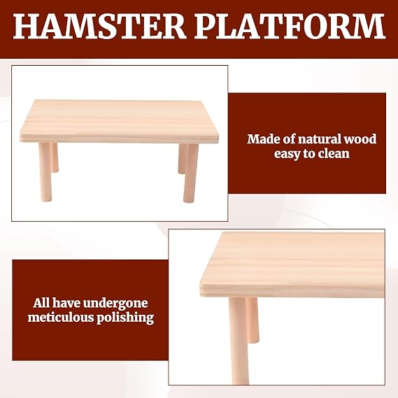 Eophmi Hamster Platform 1 Pcs Hamster Cage Platform Niteangel Platforms Wooden Small Animals Stand Platforms Hamsters Cage Accessories for Hamsters, Gerbils, Chinchillas or Other Small Pets