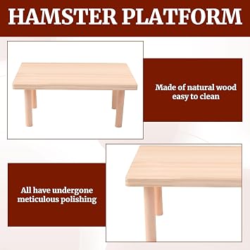 Eophmi Hamster Platform 1 Pcs Hamster Cage Platform Niteangel Platforms Wooden Small Animals Stand Platforms Hamsters Cage Accessories for Hamsters, Gerbils, Chinchillas or Other Small Pets