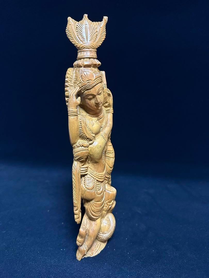 インド 白檀 弁財天 仏教美術 仏像 骨董 木像 木製 仏教 密教 置物