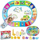 lenbest Elliptisch Aqua Magic Doodle Matte, 120 * 90 cm Wasser Doodle Malmatte, Passendes Spiel & Buntes Bild Hintergrund , mit Einzigartige Giraffe Rolle Stempel Kinder