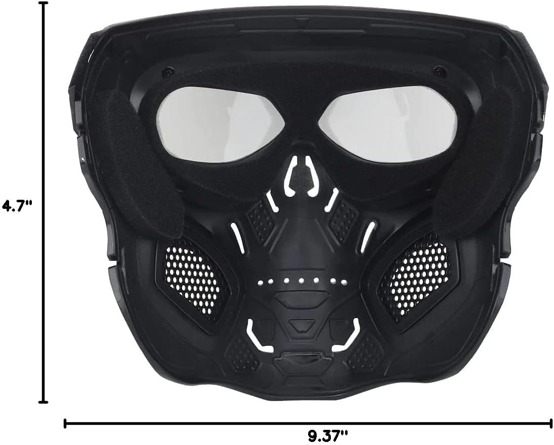 Airsoft Skull Full Face Protective Mask Balaclava Mask Adjustable for Outdoor Sports CS Cosplay Tactical Skull Mask