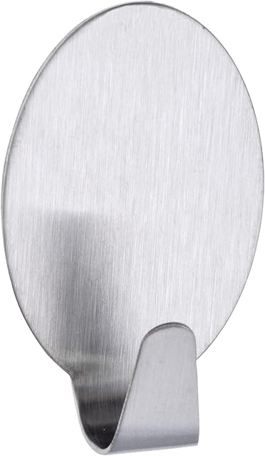 WENKO Stainless Steel Maxi Hook-Set of 2, Silver matt, 2 x 4 x 2.5 cm
