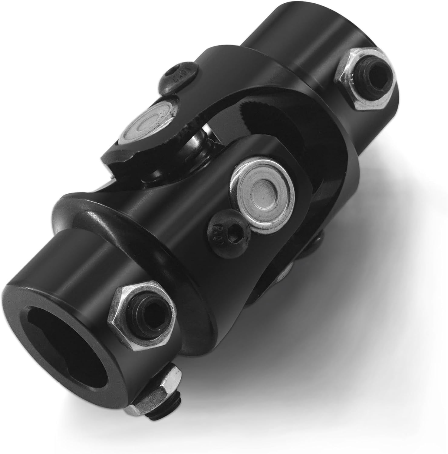 5/8"-36 Spline X 3/4" DD Black Steering Universal Joint Single U Joint Shaft, Total Length: 83mm (3-1/4")