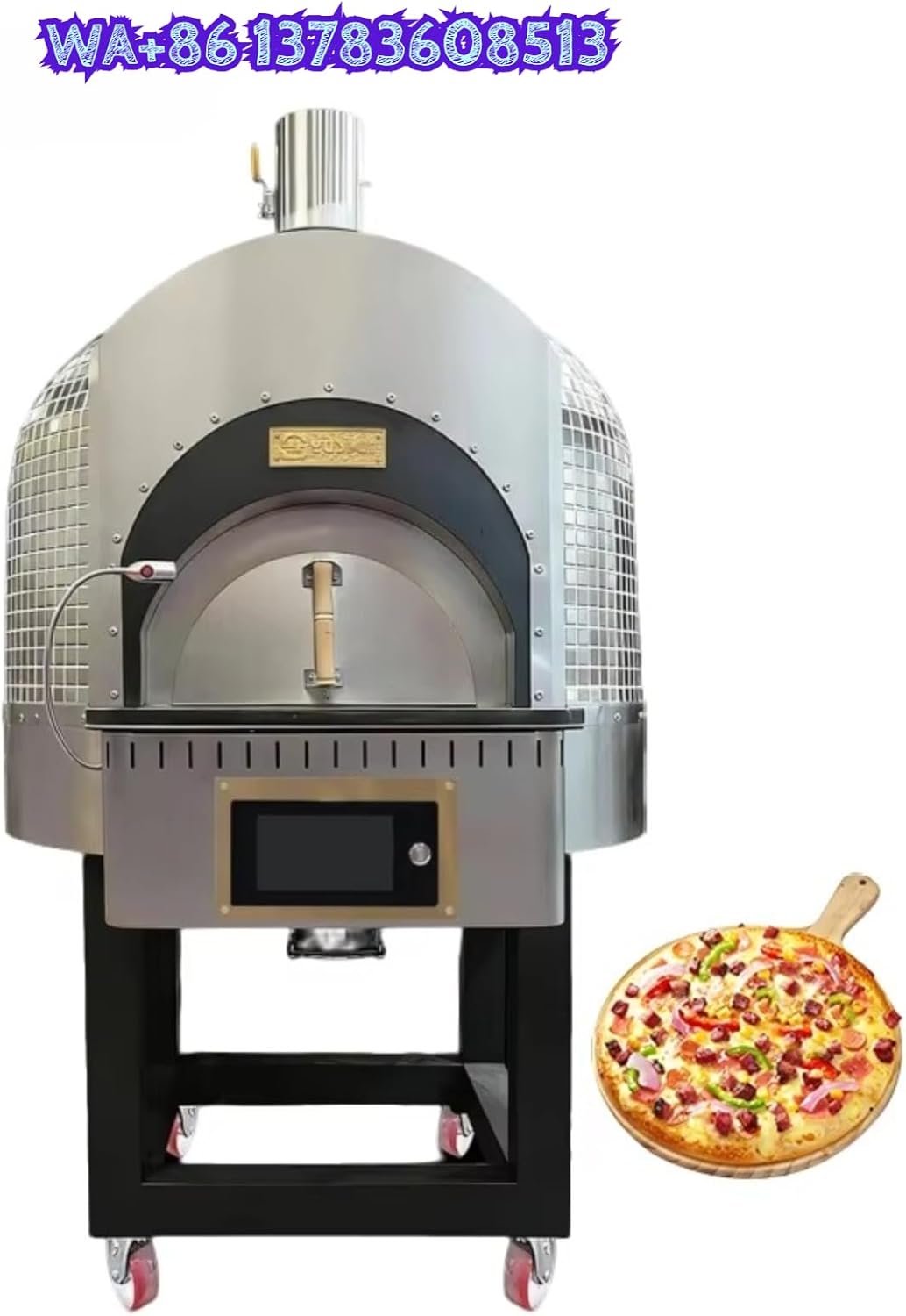 Outdoor Pizza Oven Portable Wood Fired, Fast Heating 900°F Pizza Maker for Backyard Camping Patio Cooking, Stainless Steel with Pizza Stone & Peel Included