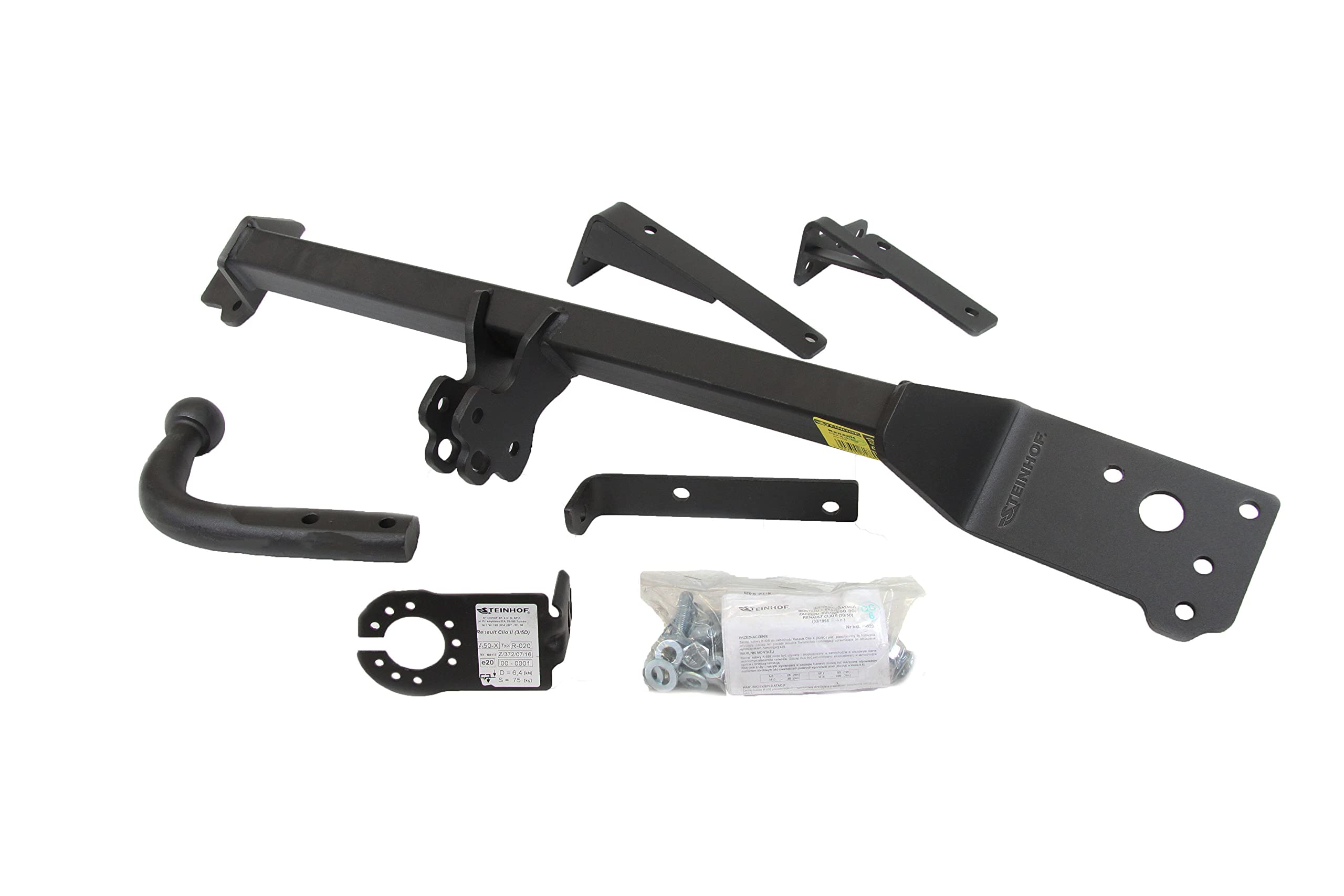 STEINHOF Nuovo gancio di traino fisso STEINHOF compatibile con Renault Clio II berlina due volumi 3/5-porte 07.2001-2005 con 7-poli kit elettrico universale