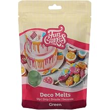FunCakes Deco Melts Green - Dive Drip Dip and Decorate! Melt in the Microwave and Pour into Any Mould 250 g Dive drip dip and decorate! Melt in the microwave and into any mould pouring