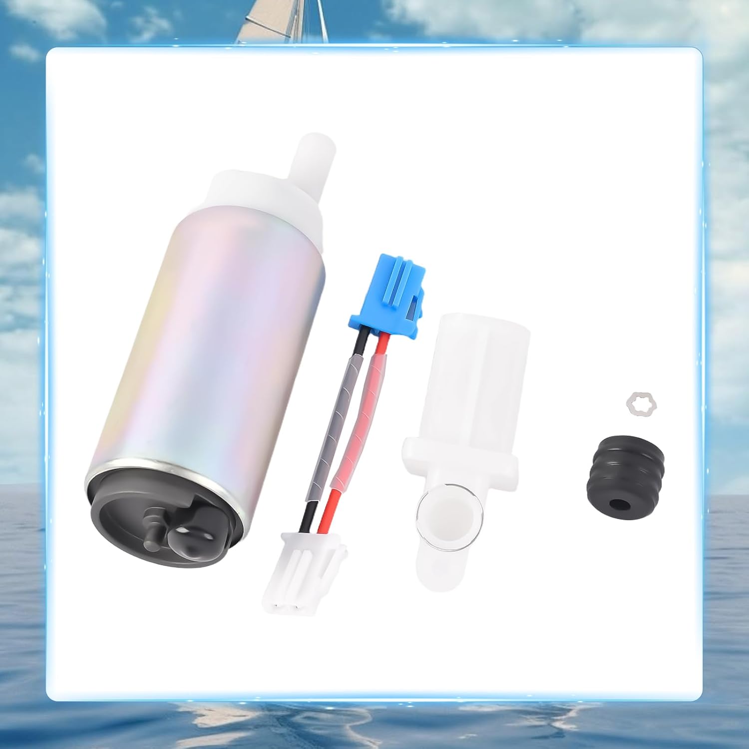 Outboard Fuel Pump Fit for Suzuki 4-Stroke DF40 DF50 DF60 DF70 1998-2010 and DF150-DF300 2004-2013 Marine Engines, Replace 15200-87J10 15200-99E00 15200-87J00 15200-90J00 15200-93J01
