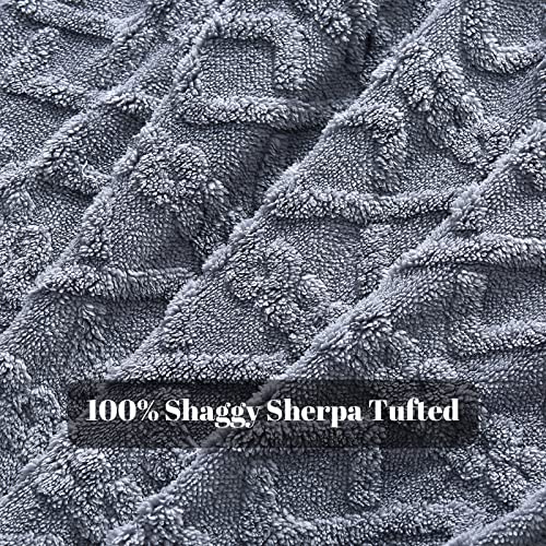 Topcee Grey Duvet Cover Queen Size-Tufted Queen Duvet Cover Set-Extremely Fluffy Soft Plush, 3 Pieces With Zipper Closure (1 Bedding Duvet Cover 90X90 Inches And 2 Pillow Shams) #TOP4