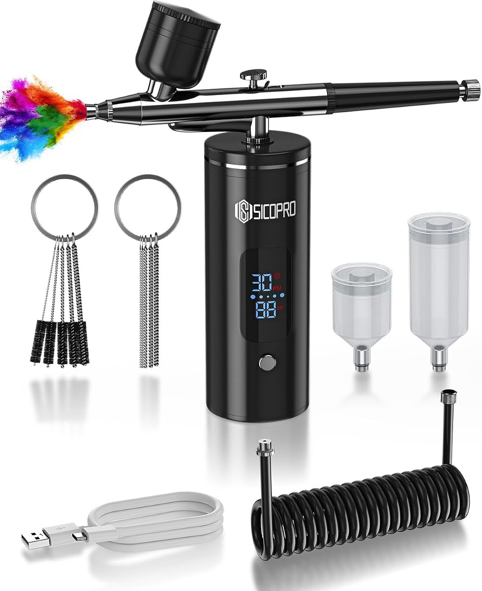 Airbrush Gun, Airbrush for Nails, Upgraded Nail Airbrush Machine | Nail Air Brush, Cordless Airbrush Kit, Airbrush Nails, Air Brush Nails, Air Brush Guns For Models/Cakes/Hair/Painting