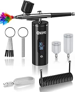 Cordless Airbrush Kit with Compressor for Nails, Models, Cakes, and Makeup