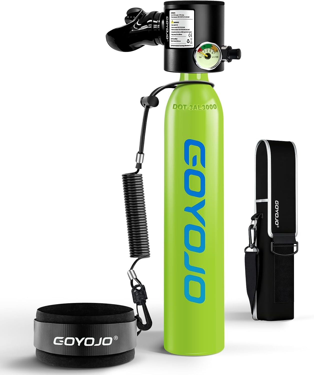 GOYOJO Scuba Tank 0.5L Portable Mini Diving Tank for Underwater Breathin, Eusable Bottle 5-10 Minute DOT Certified for Snorkeling & Exploration & Treasure Hunting & Lobstering