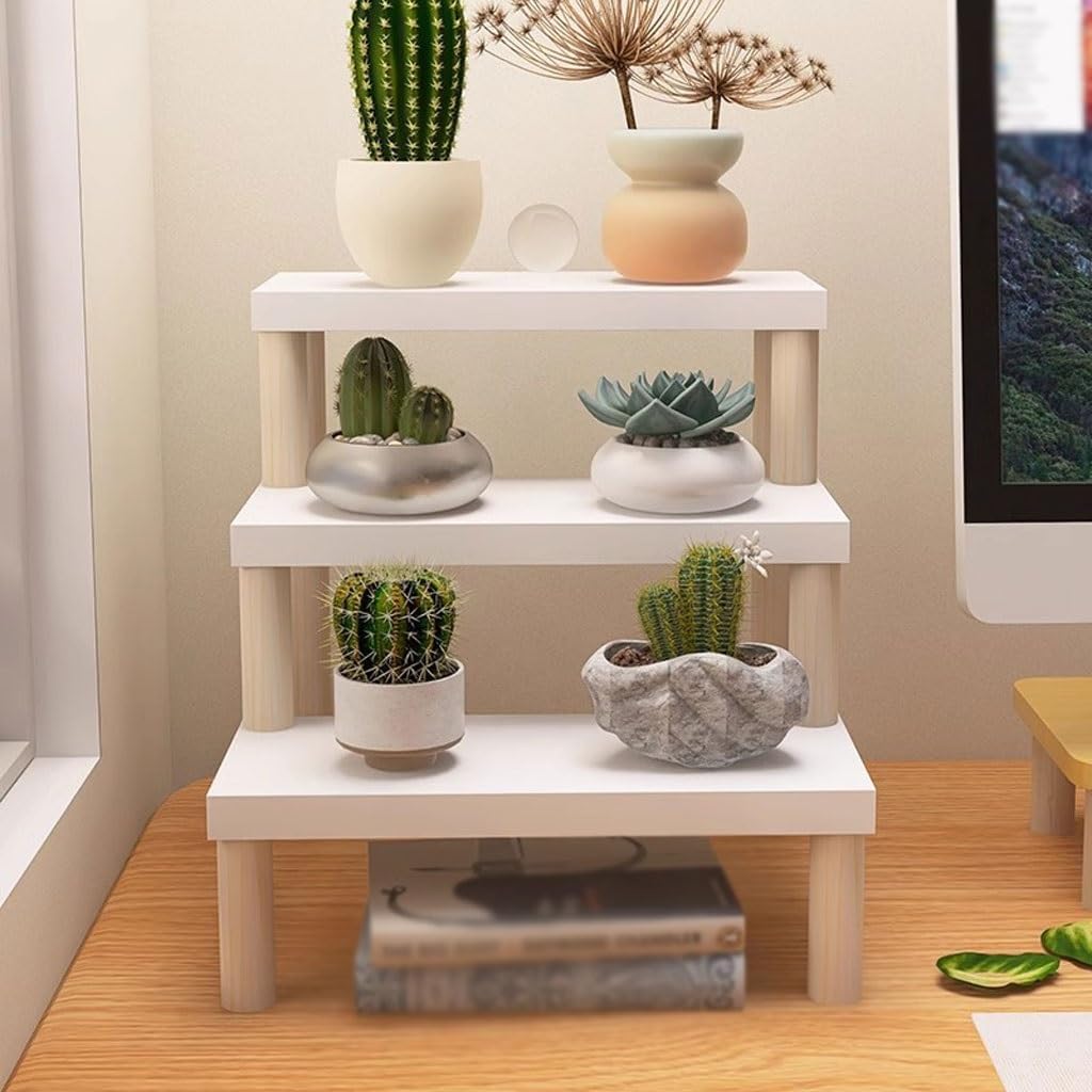 Tiered Plant Stand Indoor Small Stepped Plant Display Rack Solid Wood Succulent Bay Window Step Potted Plant Display Rack Outdoor Plant Stands For Patio