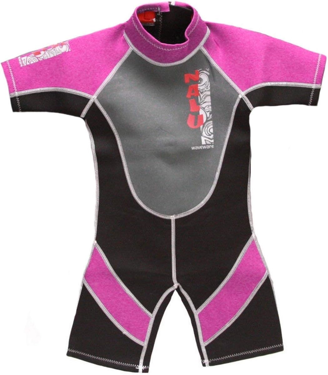 NALU Wavewear Childrens Girls PINK Shortie Wetsuit 34" Chest Age 1213